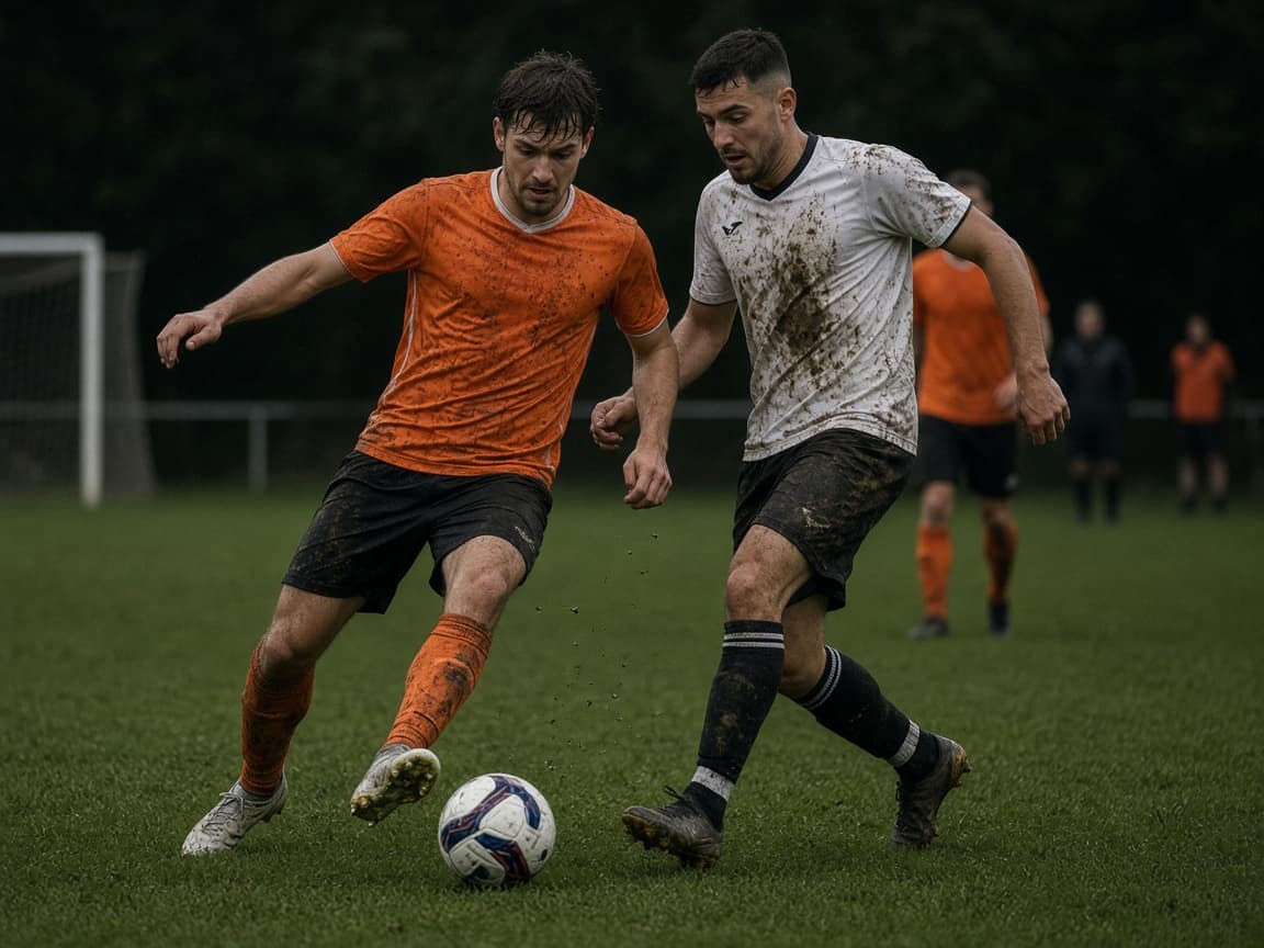 Spielszene mit orangem Trikot